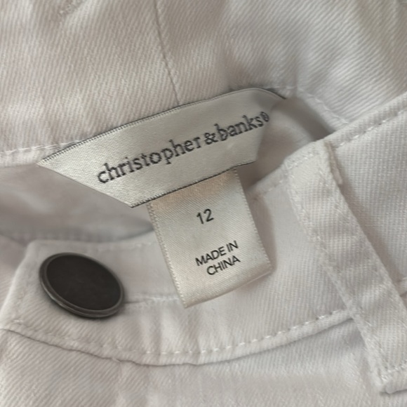 Women’s CJ Banks Stretch White Denim Shorts, Size 12 - Picture 3 of 5